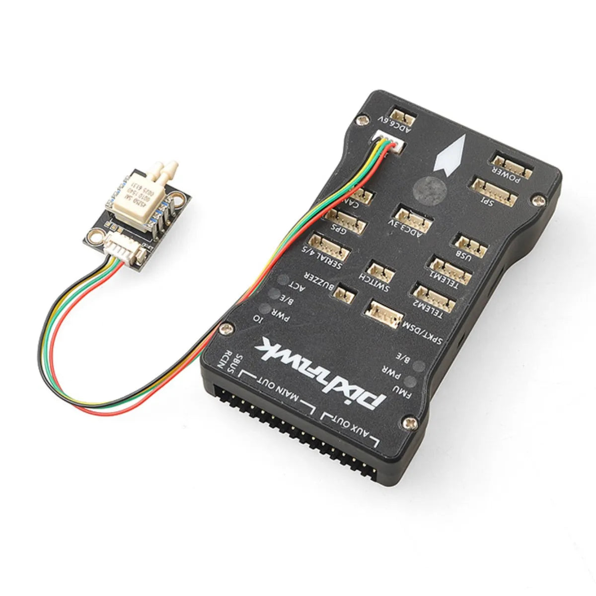 Pixhawk PX4 Digital Airspeed Sensor, it measures temperature to allow calculation of true airspeed from indicated airspeed using the MS5611