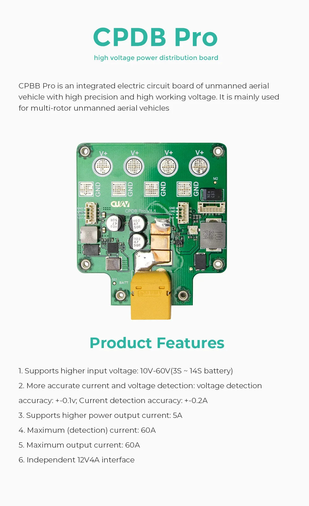 CPBB Pro is an integrated electric circuit board of unmanned aerial vehicle with high precision and