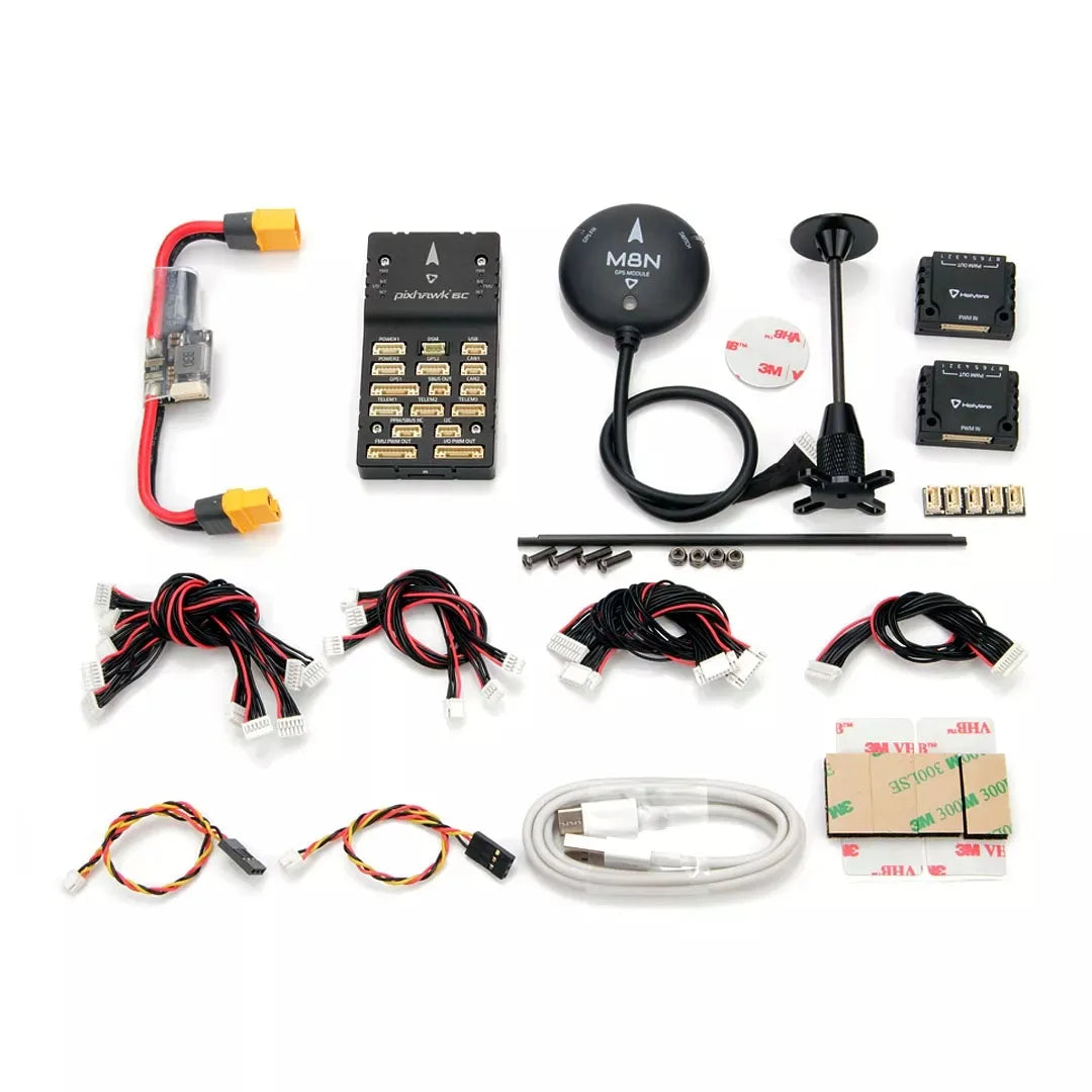وحدة التحكم في الطيران Holybro Pixhawk 6C - (علبة من الألومنيوم / البلاستيك) وحدة الطاقة PM02 PM07 P06 مع نظام تحديد المواقع M8N M9N M10 لطائرة RC متعددة الدوارات بدون طيار 40 Holybro Pixhawk 6C Autopilot Flight Controller, the Pixhawk® 6C features a STMicroelectronics