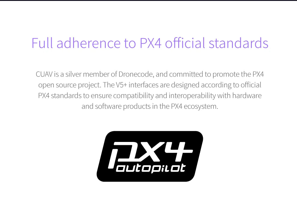 طائرة بدون طيار CUAV جديدة بدون طيار FPV V5 + الطيار الآلي Pixhawk وحدة تحكم في الطيران مع وحدة ليدار رادار TF Luna 21 CUAV is a silver member of Dronecode; and committed to promote the P