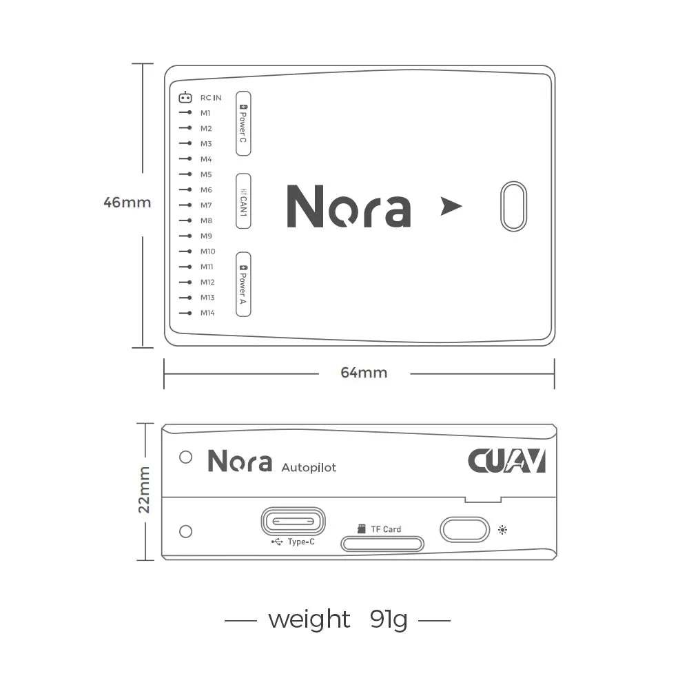 CUAV Nora Flight Controller SPECIFICATIONS Wheelbase : Screws