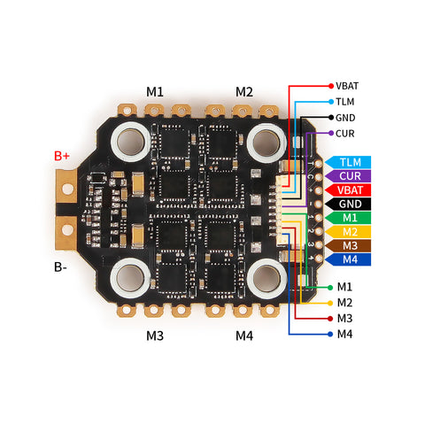 ESC telemetry Supported Onboard analog current sensor BLHeli_