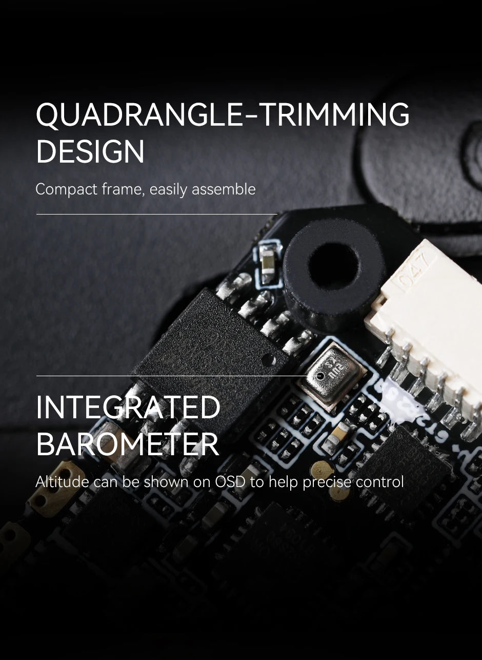 T-MOTOR F7 35A/45A 2-6S AIO, QUADRANGLE-TRIMMING DESIGN Compact frame;, easily assemble 