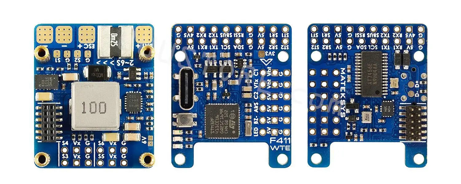 Matek F411-WTE Flight Control With OSD / Racing FPV Quadcopter Flight Control For Racing Traversing Machine / Rc Drone Parts 8 1x FC F411-WTE DuPont 2.54 pins included .