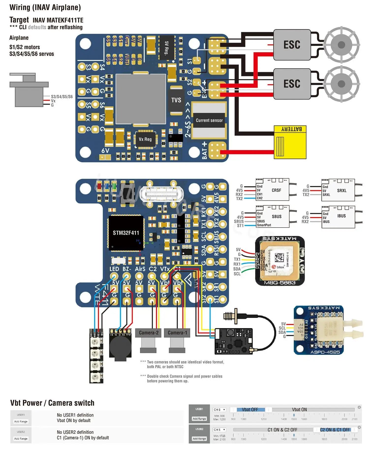 Matek F411-WTE Flight Control With OSD / Racing FPV Quadcopter Flight Control For Racing Traversing Machine / Rc Drone Parts 12 INAV MATEKFA1ITE 3ii CLI defaults after reflashing