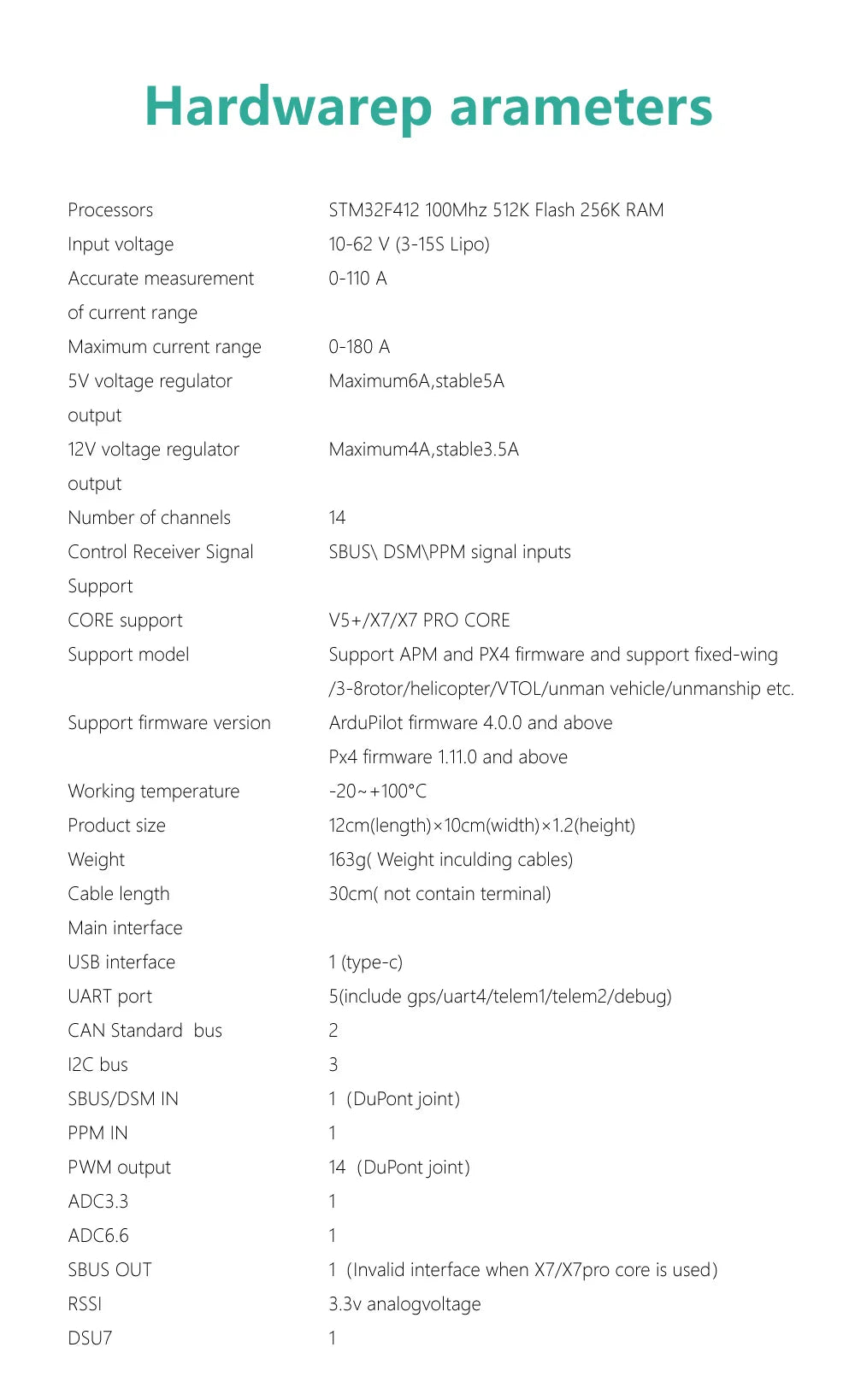 CUAV New CAN PDB Carrier Board, Supports the CORE modules of V5 +,X7 +, and X7