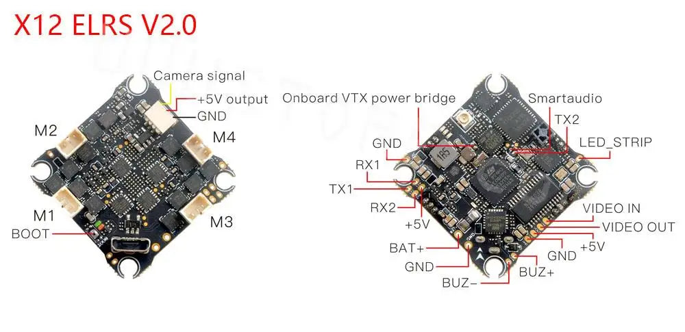 HappyModel X12 AIO 5-IN-1 Flight controller, you could get unbelievable RX and VTX range by using this flight controller