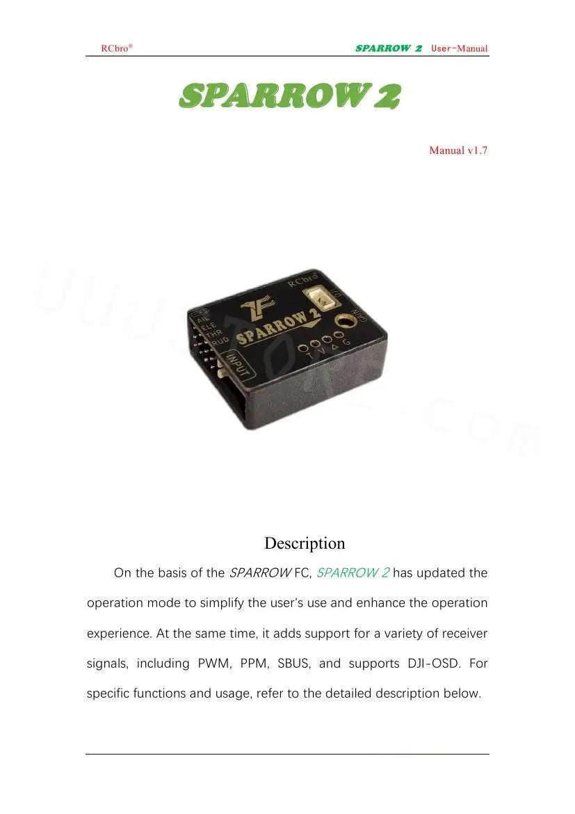 SPARROW Z has updated the operation mode to simplify the user's use and enhance the