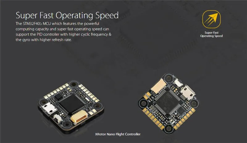 Hobbywing Nano F4 مع OSD - جهاز التحكم في الطيران Hobbywing XRortor Nano F4 الجديد لطائرة RC FPV Quadcopoter Drone 7 Hobbywing Nano F4 With OSD, SIM32F403 MCU features the powerful computing capacity and super fast operating speed .