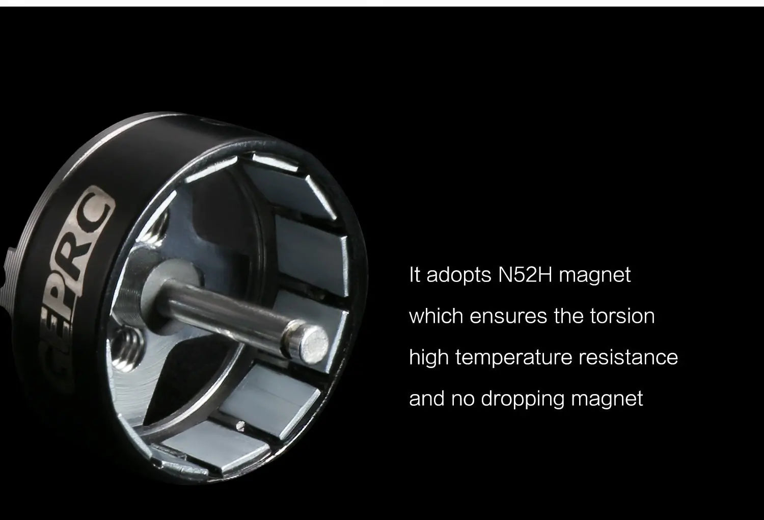 GEPRC GEP GR1105 5000kv 6000kv Motor, adopts N52H magnet which ensures the torsion high temperature resistance and no dropping