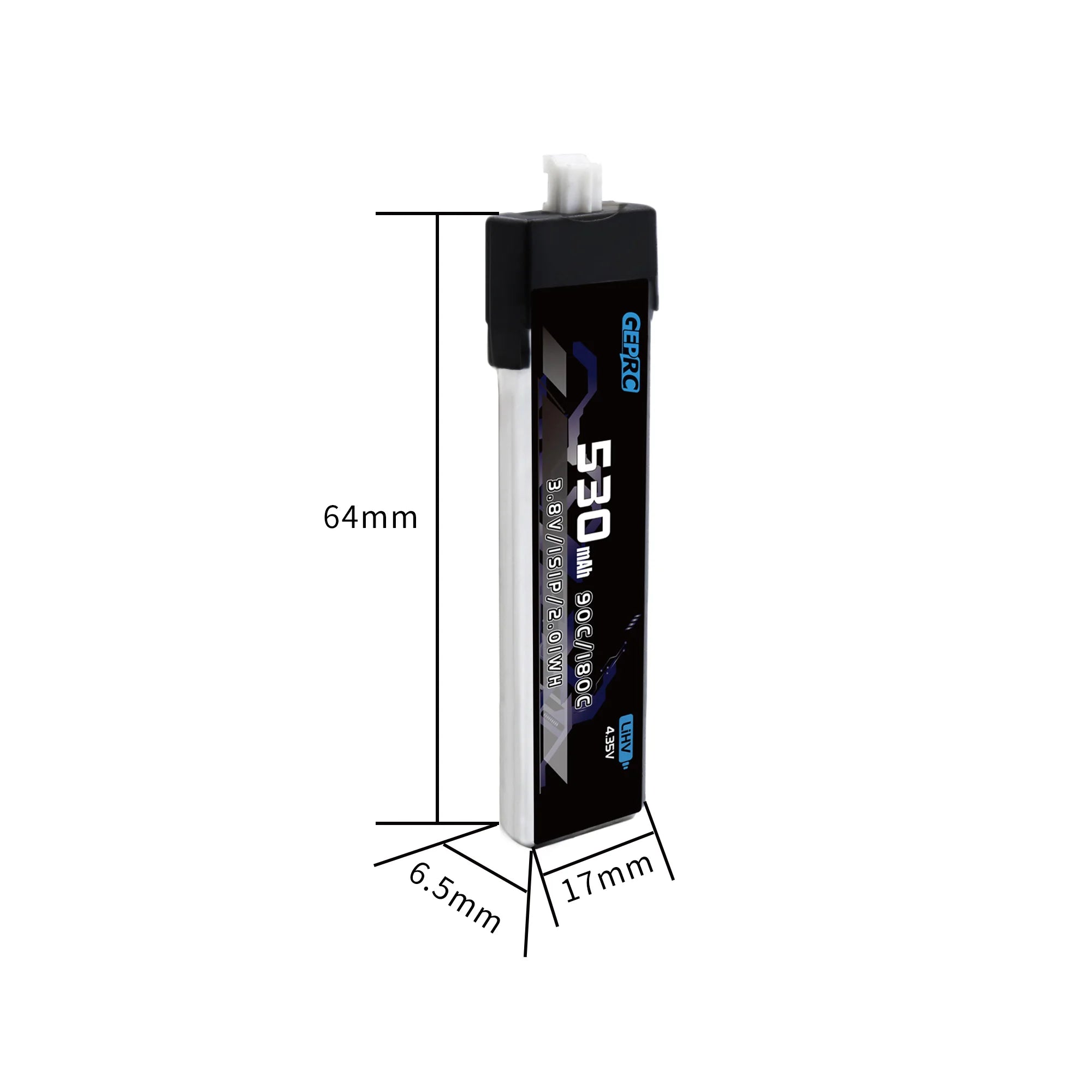 GEPRC 1S 530mAh Batteries, battery voltage should be 3.80V-3.85V .