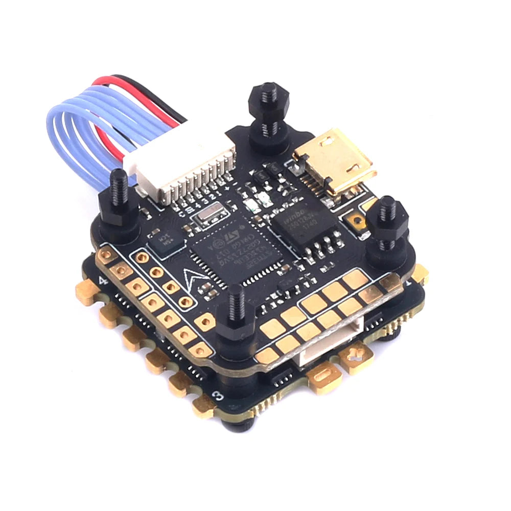 جهاز التحكم في الطيران Skystars F411 Mini HD - 20x20 مم Ko40 40A 3-6S ESC Stack لسباق Betaflight RC Drone FPV 8 Skystars F411 Mini HD Flight Controller Stack, DJI connector on the bottom side, power supply by BAT