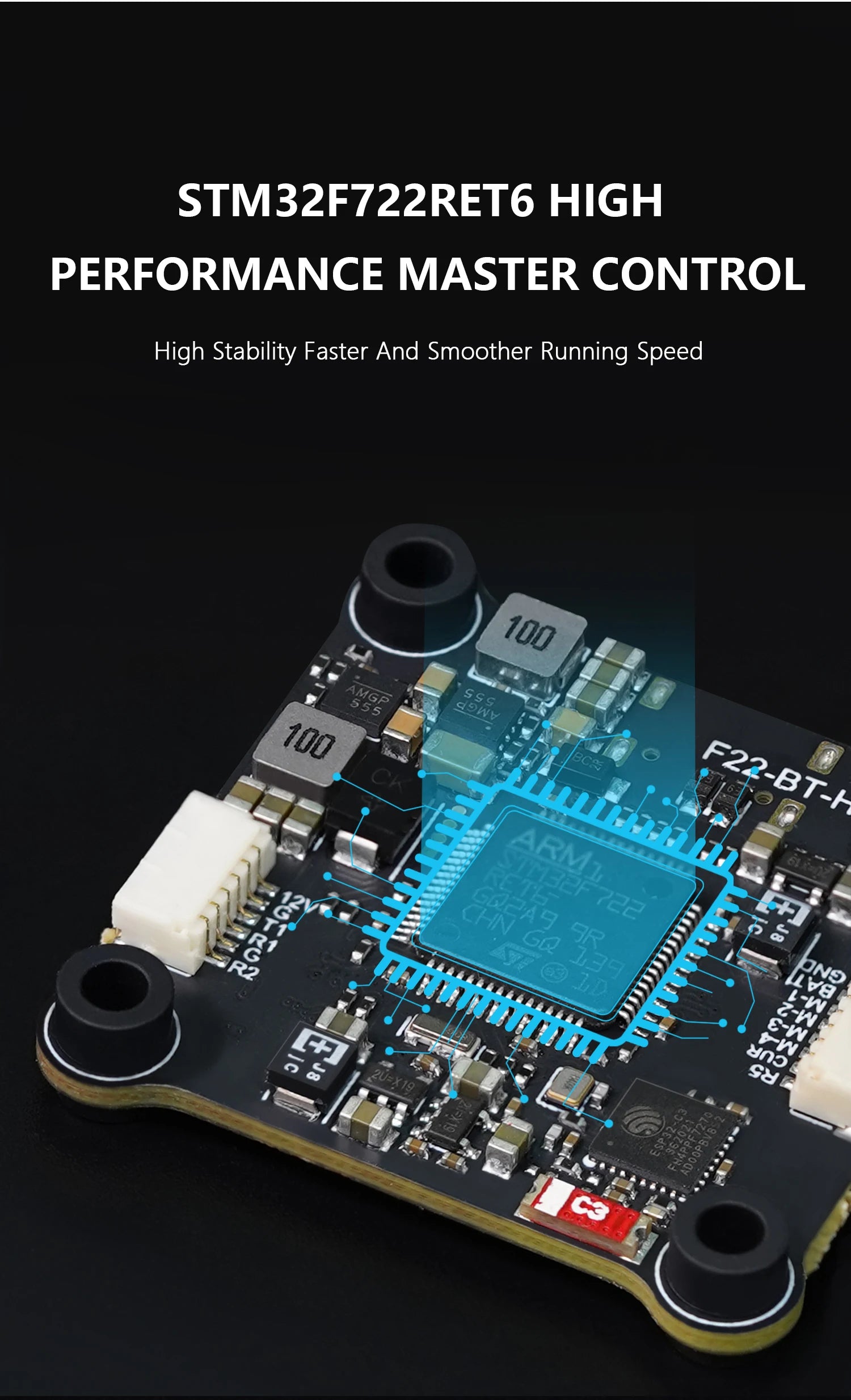 GEPRC SPAN F722-BT-HD V2 Stack - وحدة التحكم في الطيران Stack F7 BL32 50A 96K 4IN1 ESC دعم BLUETOOTH PARAMETER TUNING 11 GEPRC SPAN F722-BT-HD V2 Stack - Flight Controller