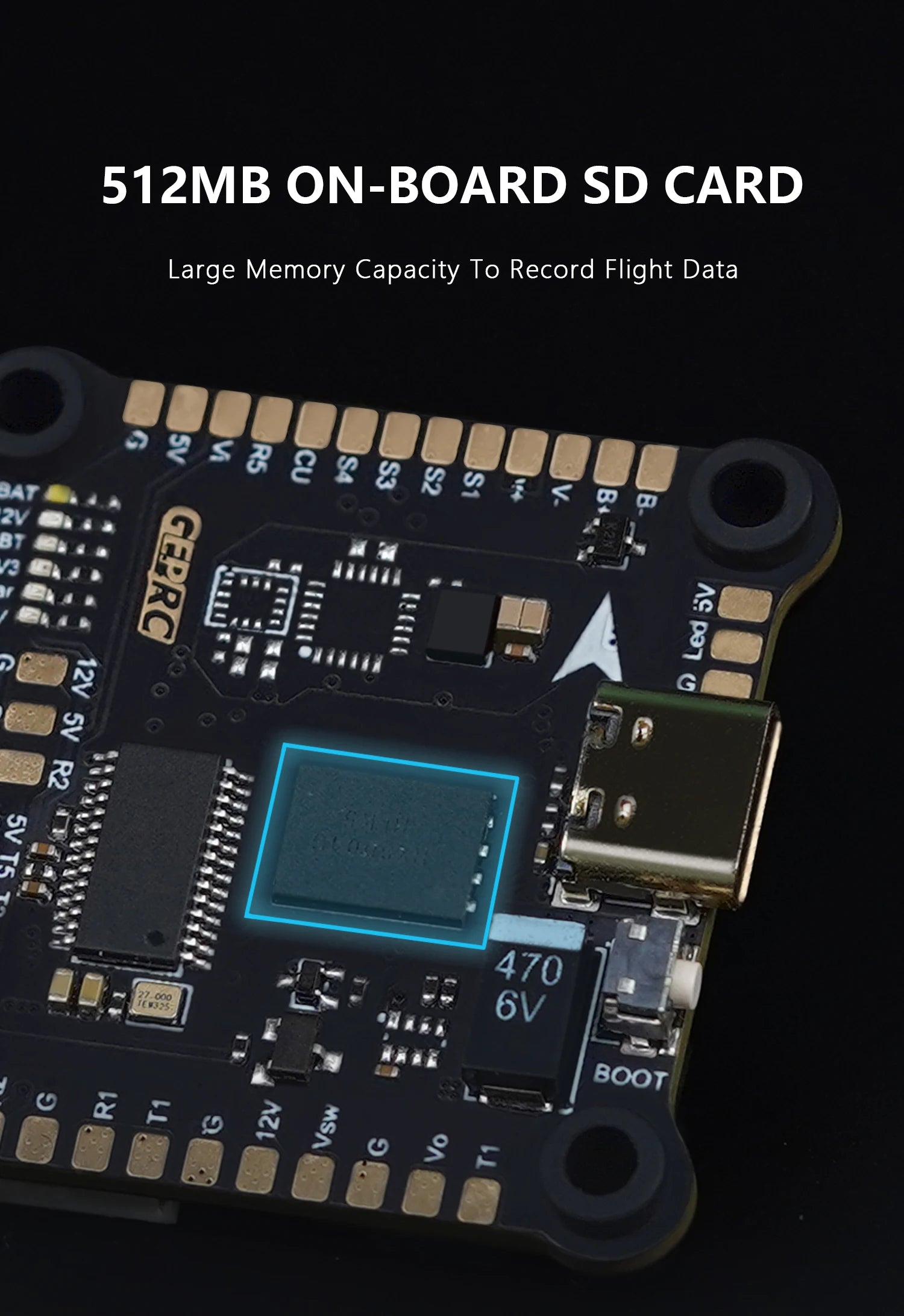GEPRC SPAN F722-BT-HD V2 Stack - وحدة التحكم في الطيران Stack F7 BL32 50A 96K 4IN1 ESC دعم BLUETOOTH PARAMETER TUNING 14 GEPRC SPAN F722-BT-HD V2 Stack, Using mainstream STM32F722RET6 main control