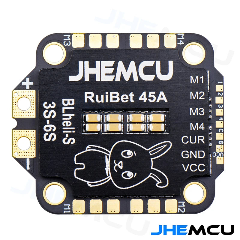 FPV Flight Controller Stack - JHEMCU RuiBet 45A/55A BLHELI_S Dshot600 3-6S Brushless 4in1 ESC 30X30mm for FPV Freestyle Flight Controller Stack DIY Parts 12 FPV Flight Controller Stack SPECIFICATIONS Wheelbase : 39.5