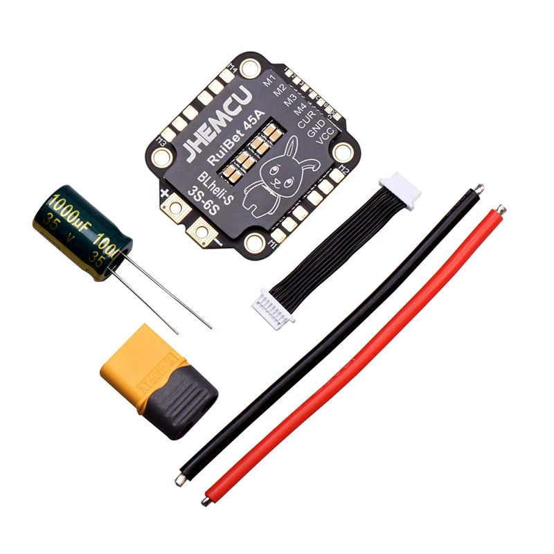 FPV Flight Controller Stack - JHEMCU RuiBet 45A/55A BLHELI_S Dshot600 3-6S Brushless 4in1 ESC 30X30mm for FPV Freestyle Flight Controller Stack DIY Parts 18 FPV Flight Controller Stack SPECIFICATIONS Wheelbase : 39.5