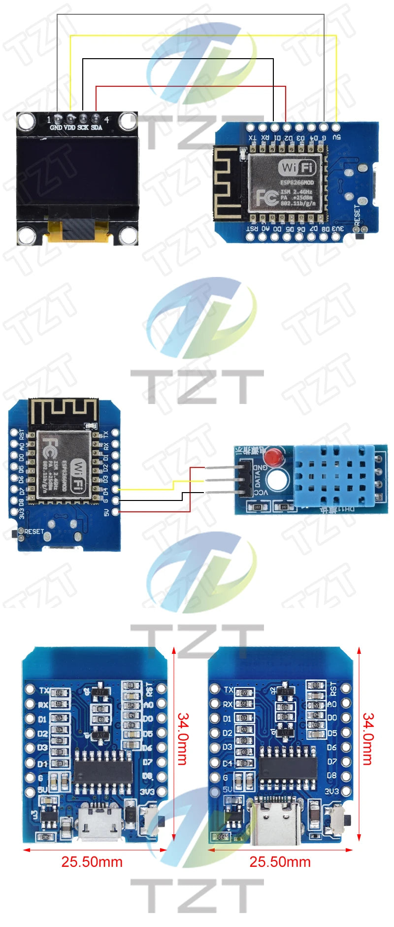 RCDrone D1 Mini TYPE-C/MICRO ESP8266 Voltage Regulator Specifications from Mainland China, new and customizable.