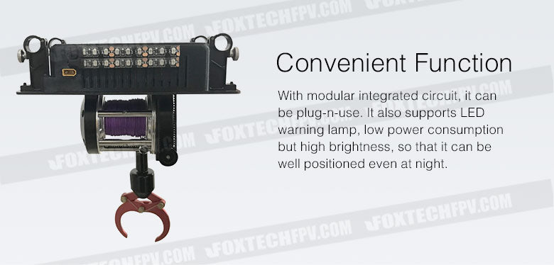 Modular winch with LED warning lamp and low power consumption for reliable nighttime use.