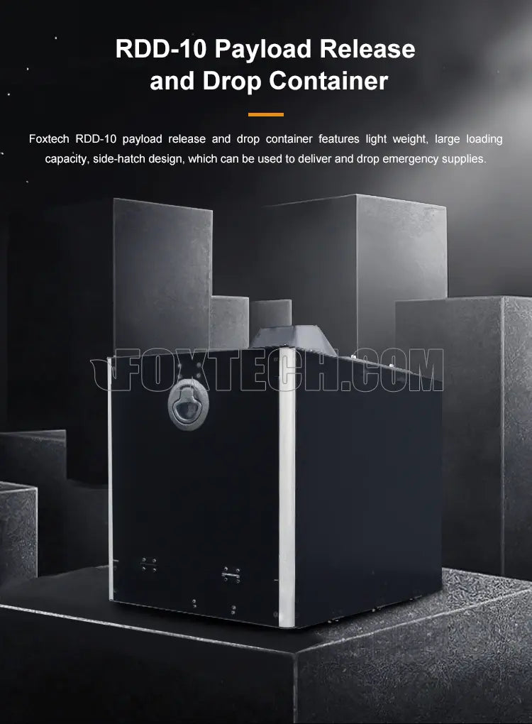 RDD-10 10KG Payload Release and Drop, Payload release container for dropping 10kg payloads; 26.8L effective volume.