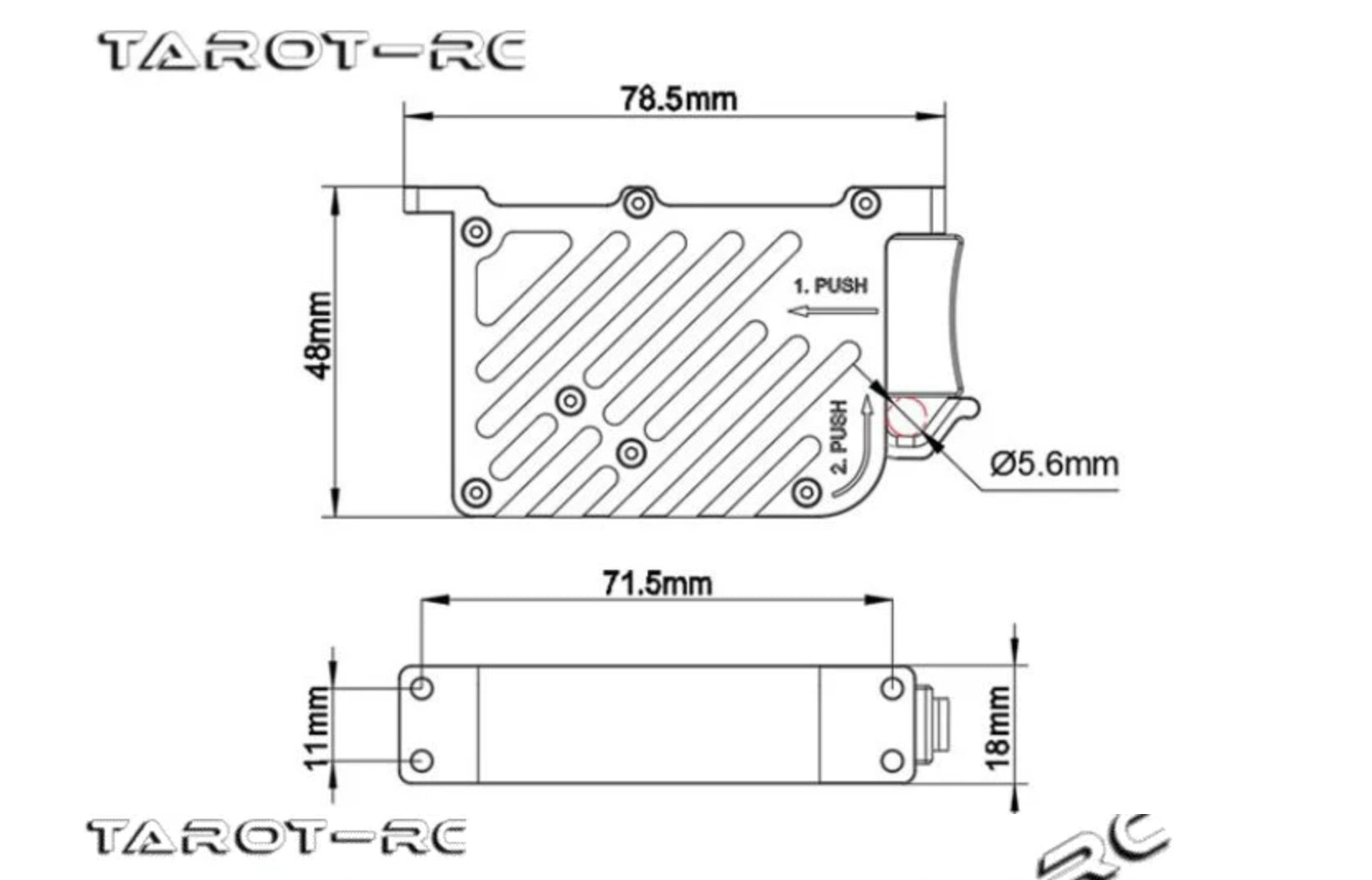 Tarot TL2962 40kg Payload Release and Drop Device 14 Tarot TL2962 40kg Payload Release and Drop, Tarot TL2962 precision control device for payloads up to 40kg with 78.5mm stroke length.