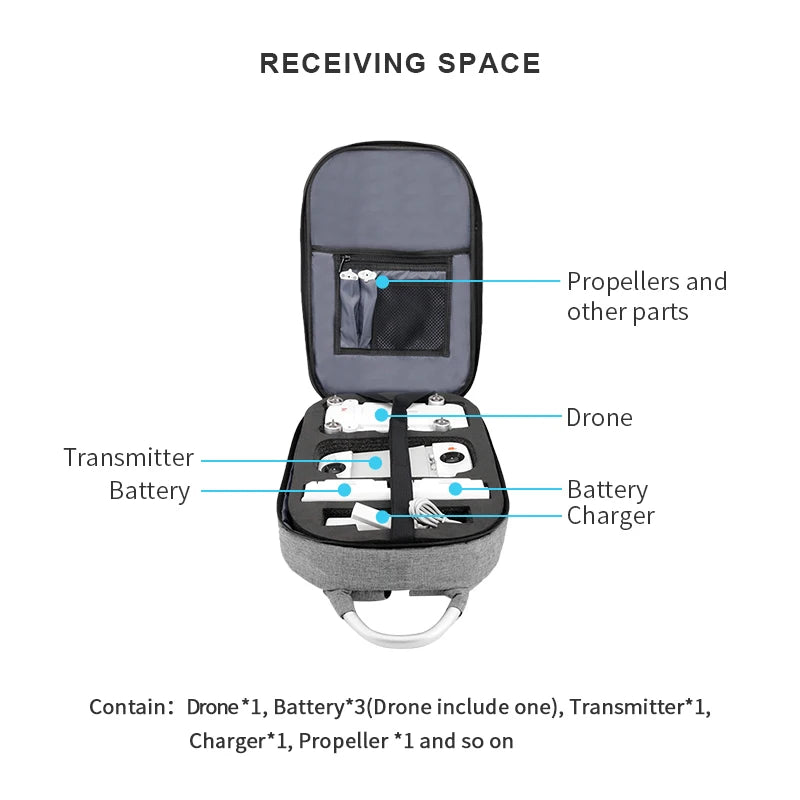 FIMI x8se 2022 Backpack, Propellers and other Drone Transmitter Battery Charger Contain: Drone