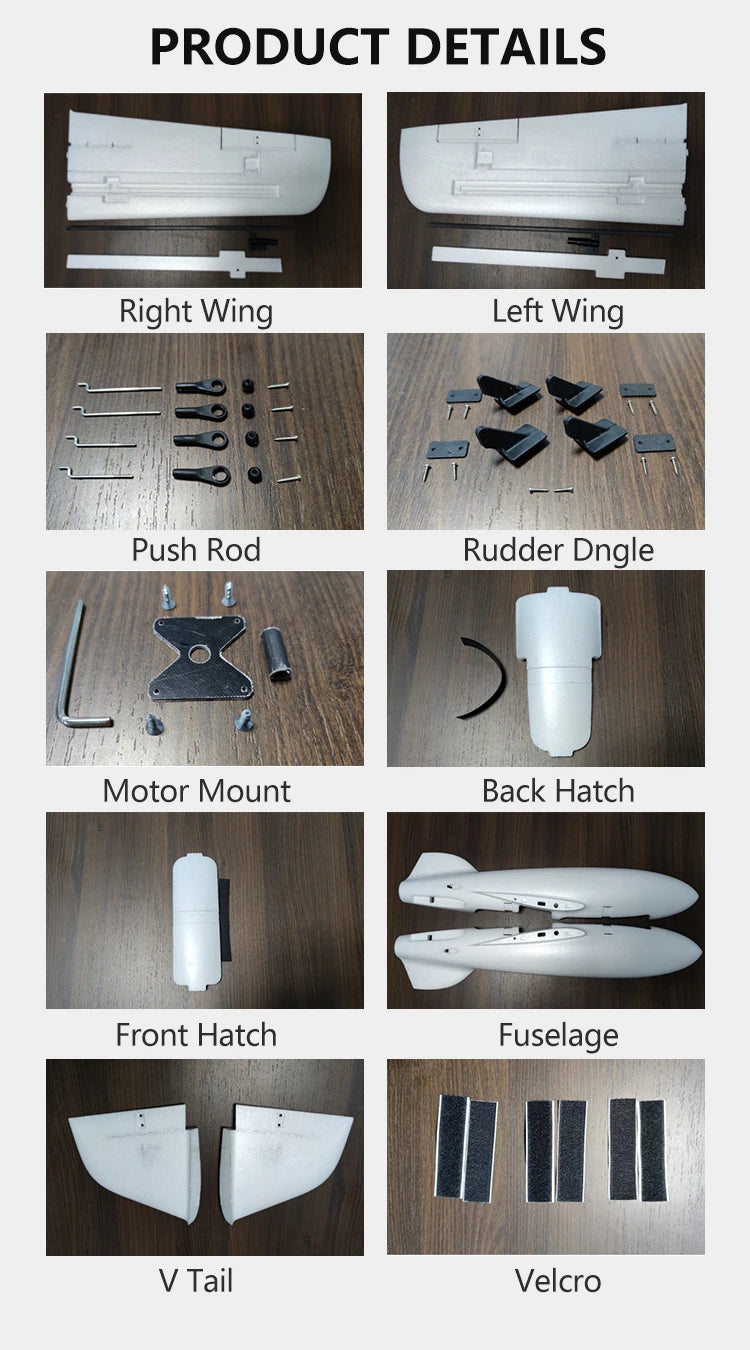 X-uav Talon Pro EPO, Right Wing Left Wing Push Rod Rudder Dngle 50 Motor Mount Back Hatch Front Hat