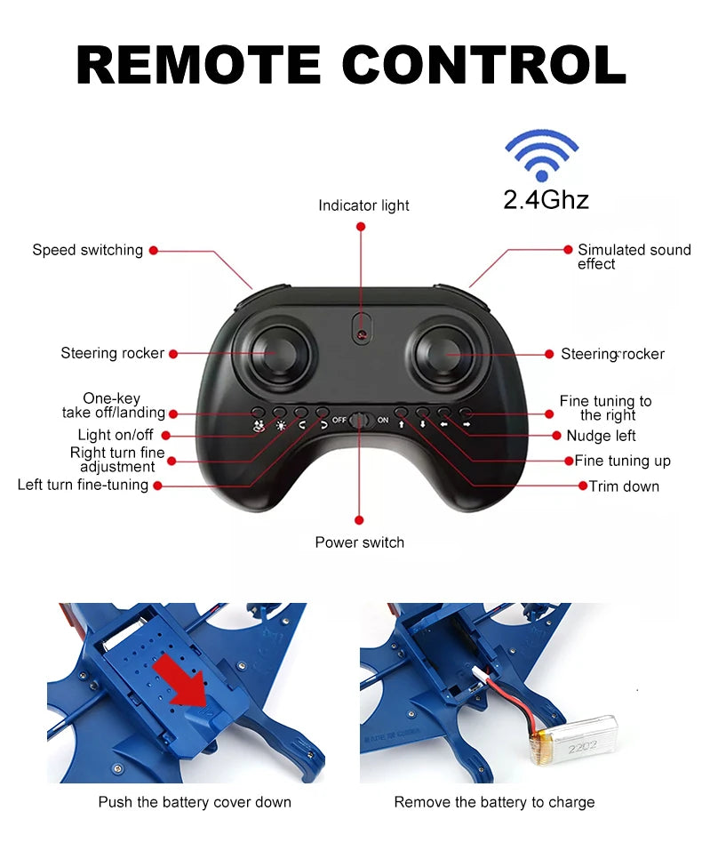 REMOTE CONTROL Indicator light 2.4Ghz Speed switching Simul