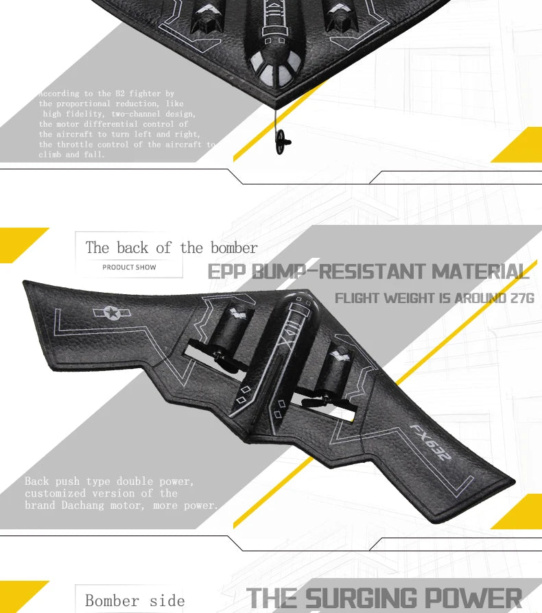 Rc Plane B2 Stealth Bomber, aireroft clioAd fall: the back of the bomber PRo