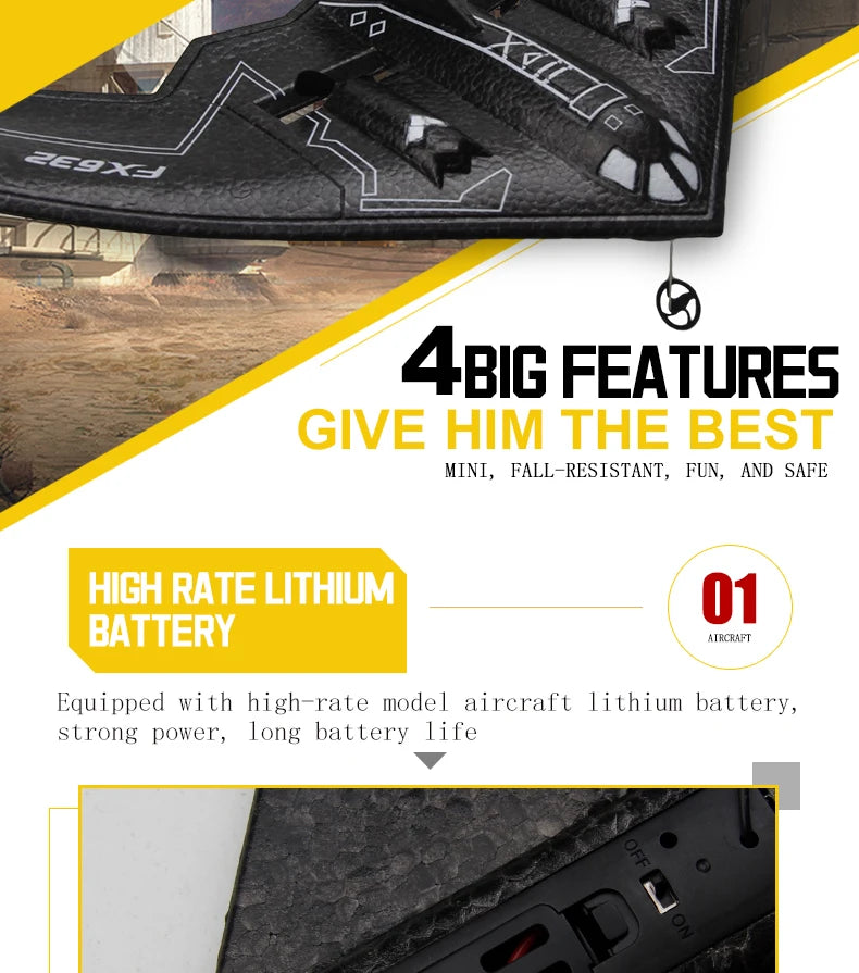 Rc Plane B2 Stealth Bomber, ABIg FEATURES GIVE HIM THE BEST Mini, FALL-RES