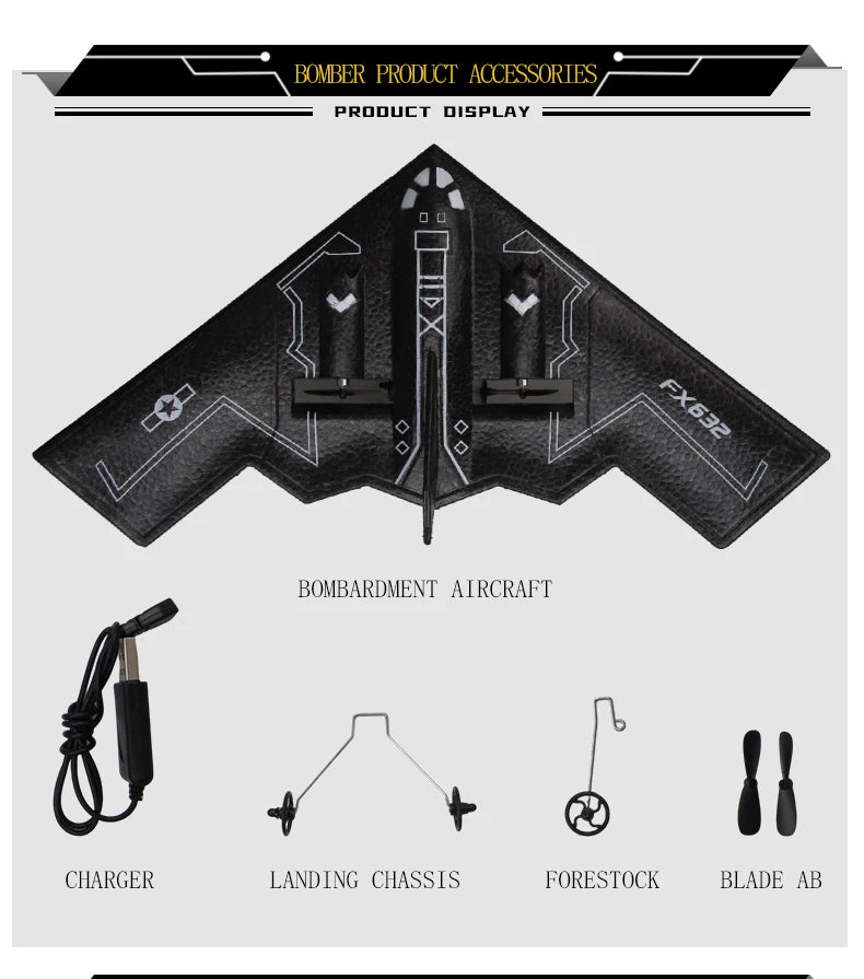 Rc Plane B2 Stealth Bomber, AIRCRAFT CHARGER LANDING CHASSIS FORESTOCK 