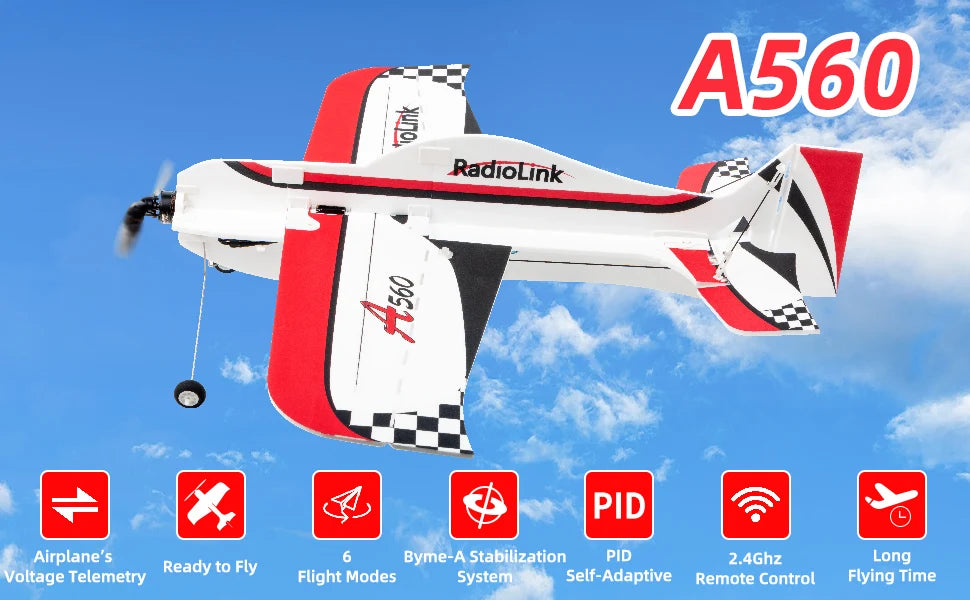 Radiolink A560 4CH RC Airplane, As60 8 RadioLink PID Airplane's Byme-A Stabilization