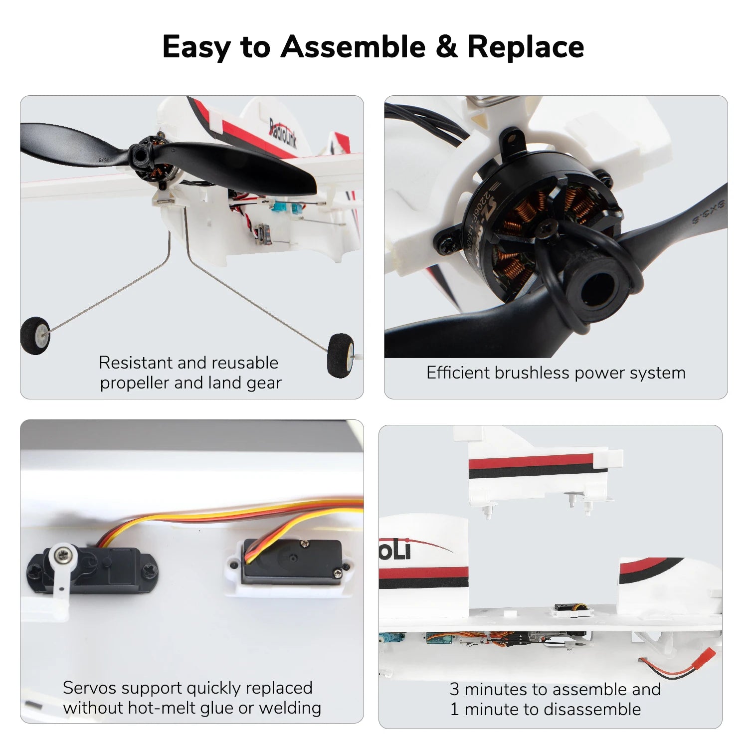 Radiolink A560 4CH RC Airplane, OLi Servos support quickly replaced 3 minutes to assemble and without hot-