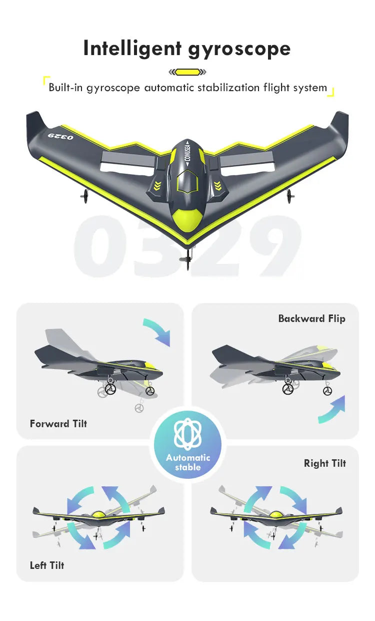 TY8 RC Airplane, Built-in gyroscope Automatic stabilization flight system 3 0) Back
