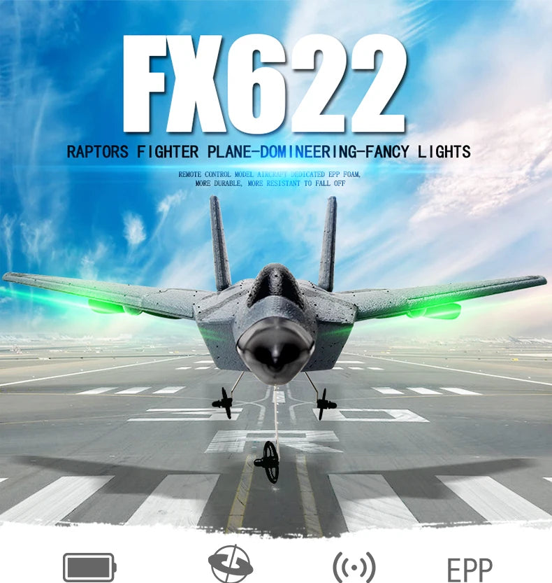 طائرة FX-622 F22 RC - 2.4G جهاز تحكم عن بعد طائرة هواية طائرة شراعية طائرة شراعية EPP ألعاب إسفنجية طائرة RC هدية للأطفال 22 FX-622 F22 RC Plane, KORE DURABLE; KORE RESISTANT T0 FALL 0FF