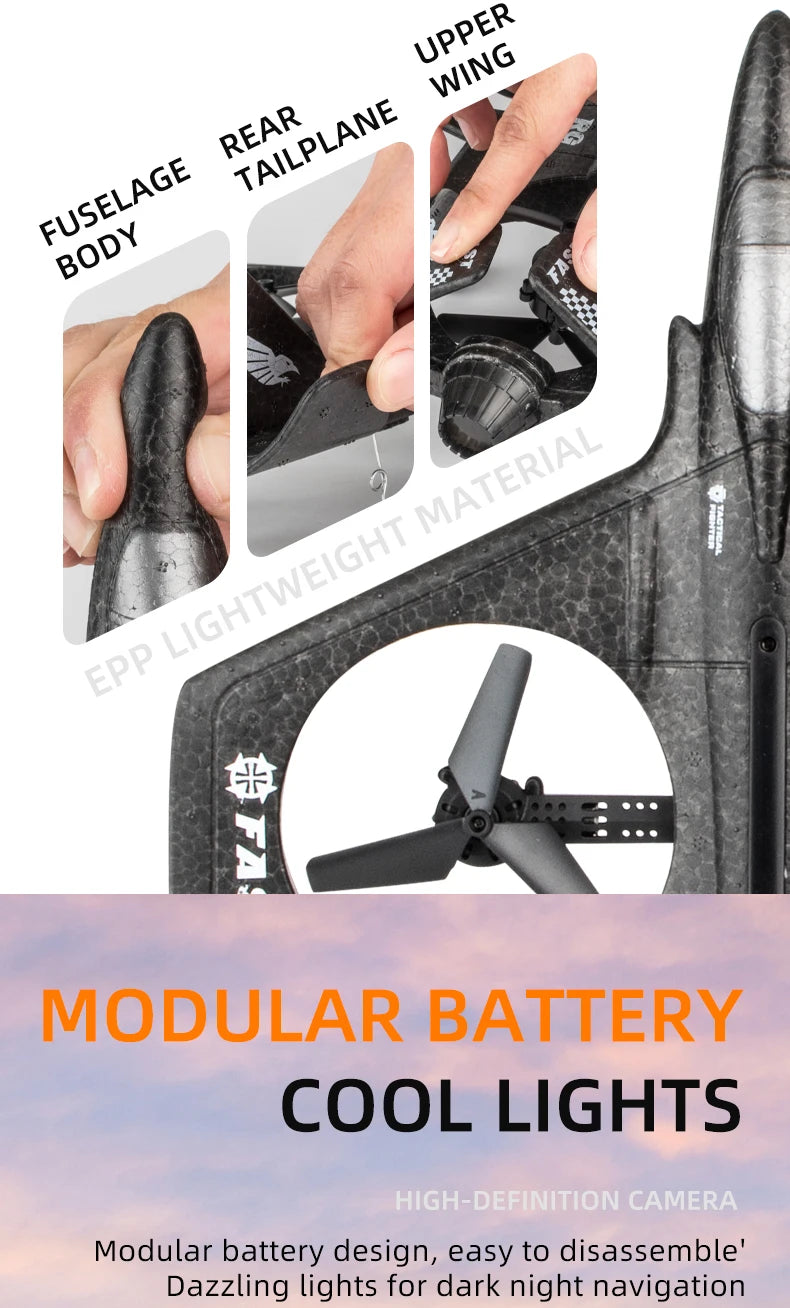 X66 Foam RC Airplane, # MODULAR BATTERY COOL LIGHTS high-DEFINITION