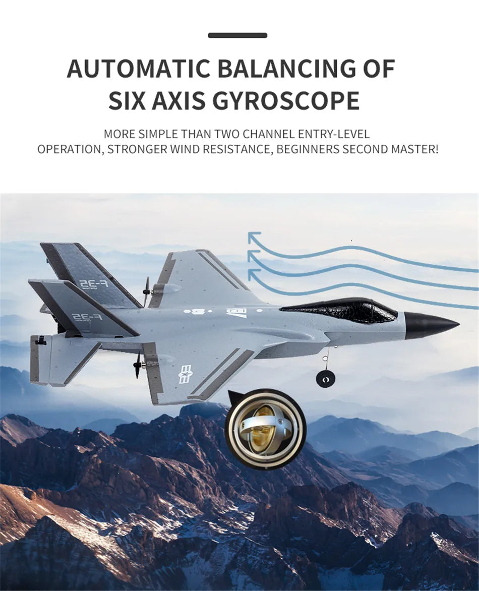 NEW Rc Plane F35 F22 Fighter, SIX AXIS GYROSCOPE MORE SIMPLE THAN TWO CHAN