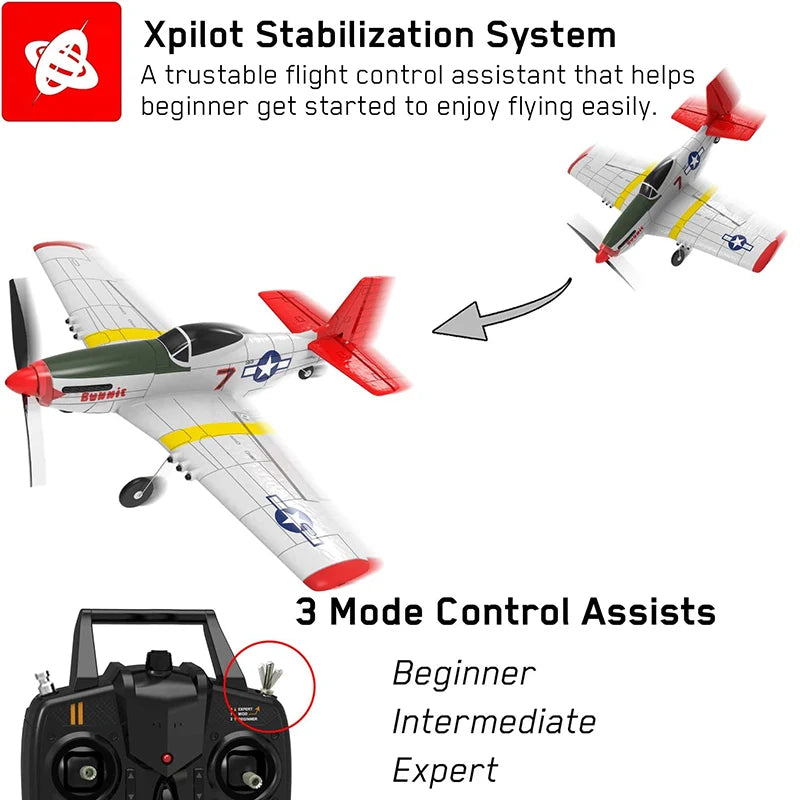 طائرة Volantex RC 761-5 RTF - طائرة تدريب 4CH RC موستانج P51 RTF مع نظام تثبيت Xpilot ألعاب طائرة للتحكم عن بعد للأولاد المبتدئين 10 Volantex RC 761-5 RTF Airplane, Xpilot Stabilization System A trustable flight control assistant that helps beginner get started to