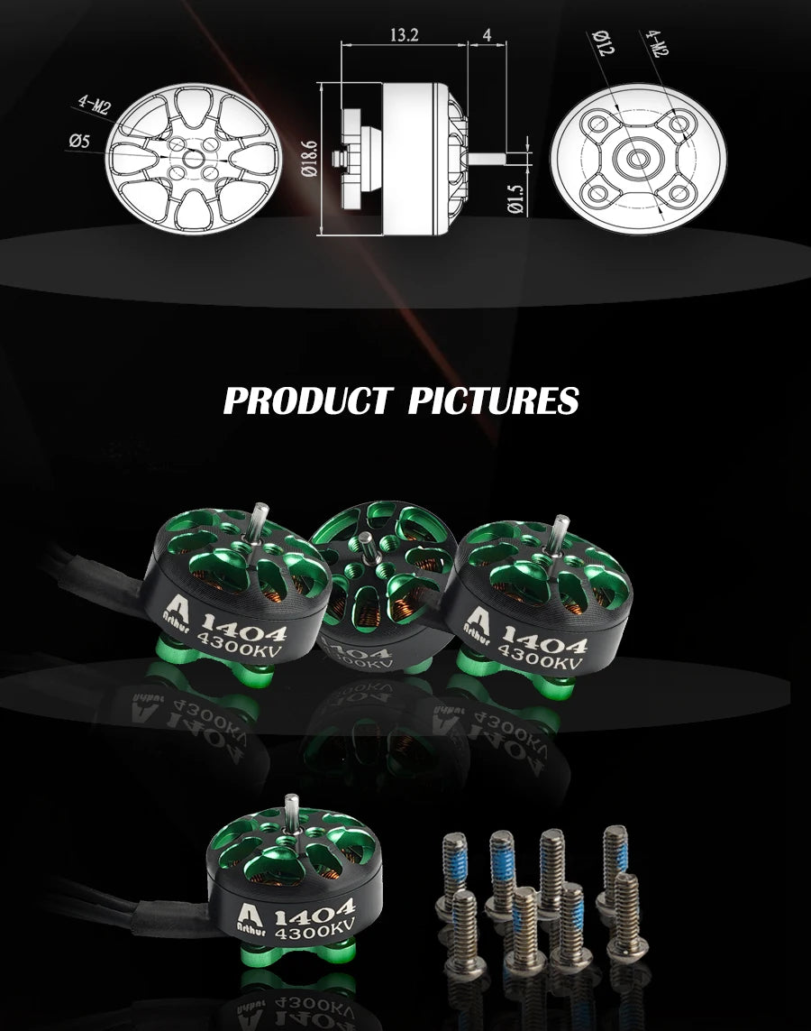 A1404 4300KV 6000kV 2-4S Cinematic Brushless Motor