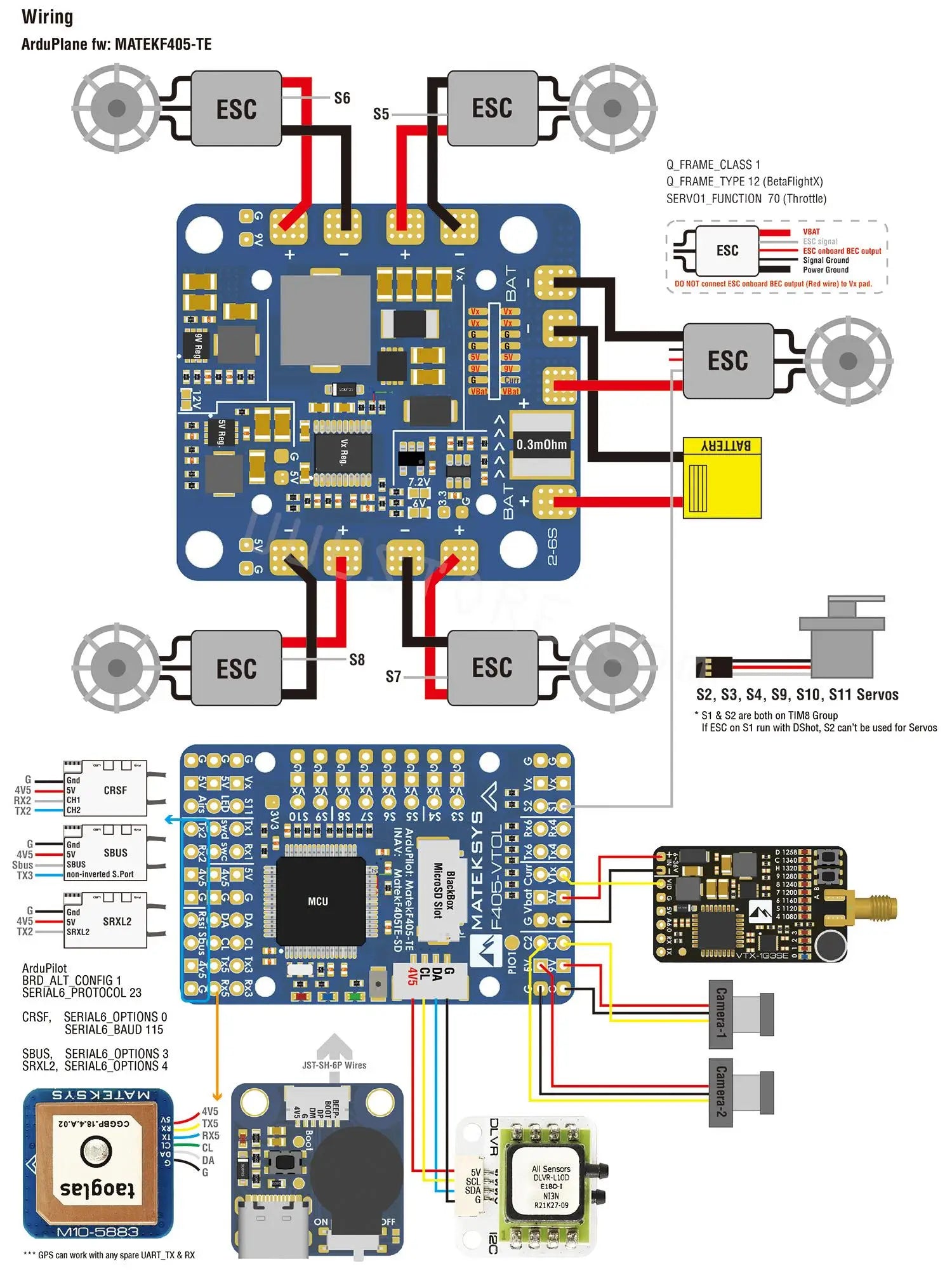 MATEK F405-VTOL Flight Controller, MATEK F405-VTOL