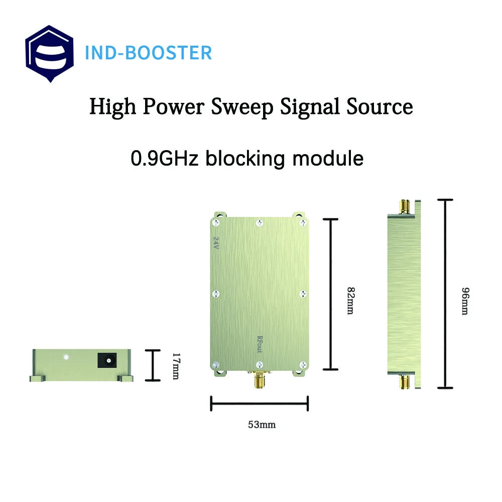 865-965MHz 900MHz 0.9GHZ Anti Drone Module, IND-BOOSTER High Power Sweep Signal Source O.9GHz blocking