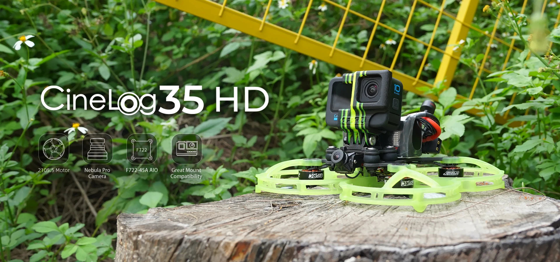 GEPRC CineLog35 FPV Drone - HD VISTA Nebula Pro 6S Cinewhoop F722-45A SPEEDX2 الارتفاع المتين RC FPV كوادكوبتر حرة بدون طيار 8 GEPRC CineLog35 FPV Drone, Cinelog35 HD F722 OSS_ 2105.5 Motor Nebula F72