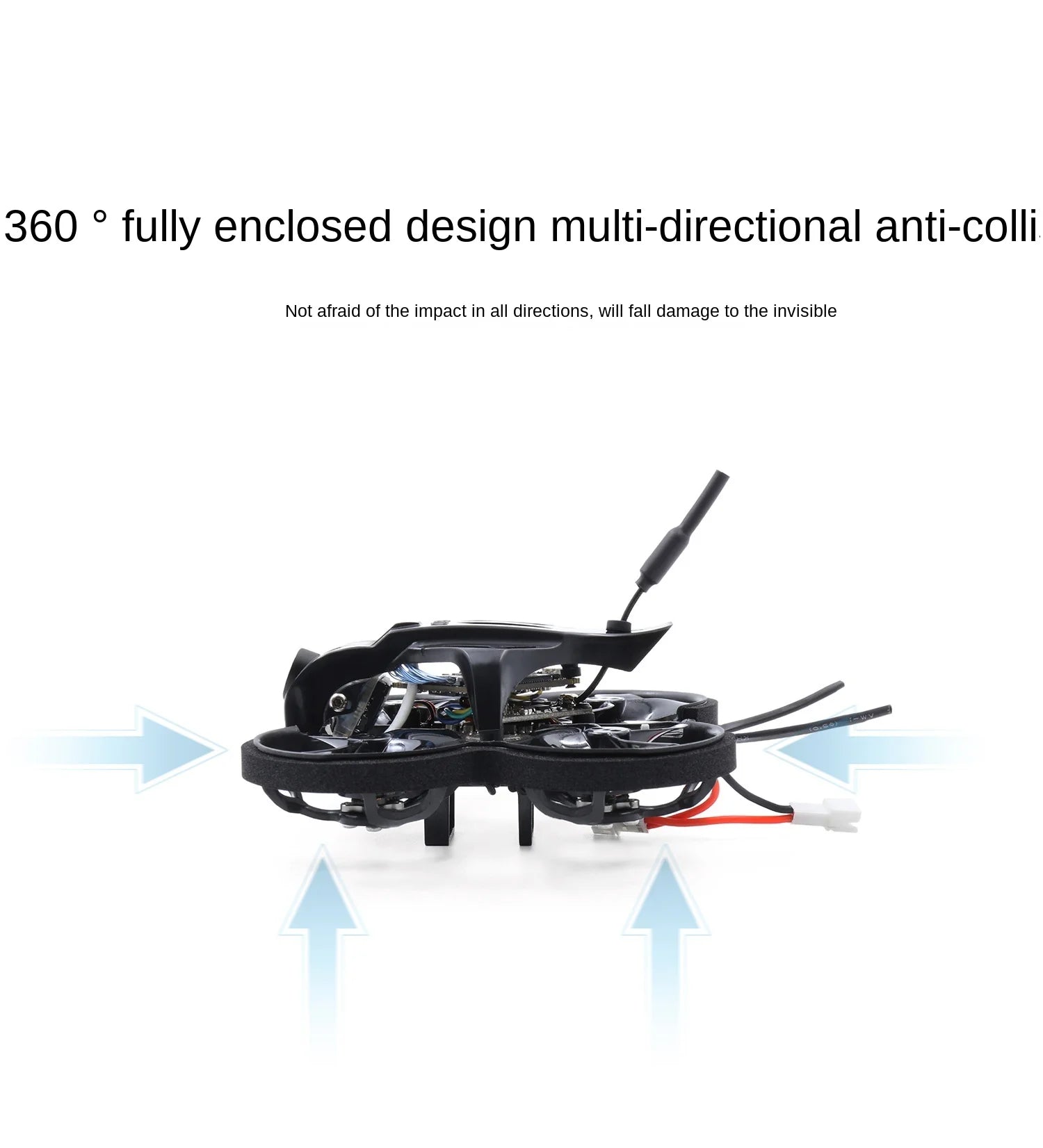 GEPRC TinyGO 4K FPV Whoop RTF - نظارات 4.3 بوصة آلة عبور داخلية صغيرة 79 مم بدون طيار GR8 وحدة تحكم عن بعد 16 GEPRC TinyGO 4K FPV, 360 fully enclosed design multi-directional anti-colli Not afraid of the impact in all directions