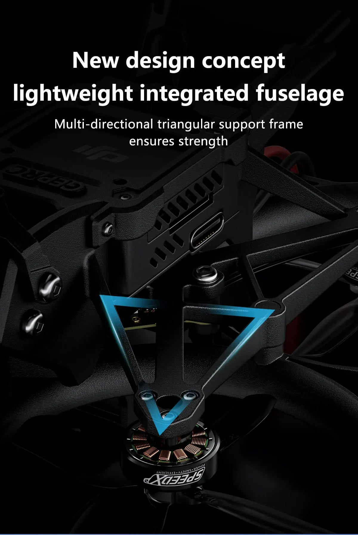 GEPRC DarkStar20 HD Wasp FPV - 2 بوصة Mini RC بدون فرش FPV Racing Drone Freestyle Quadcopter Drone Rc Airplane 9 GEPRC DarkStar20 HD Wasp FPV, New design concept lightweight integrated fuselage Multi-directional triangular support frame ensures strength J