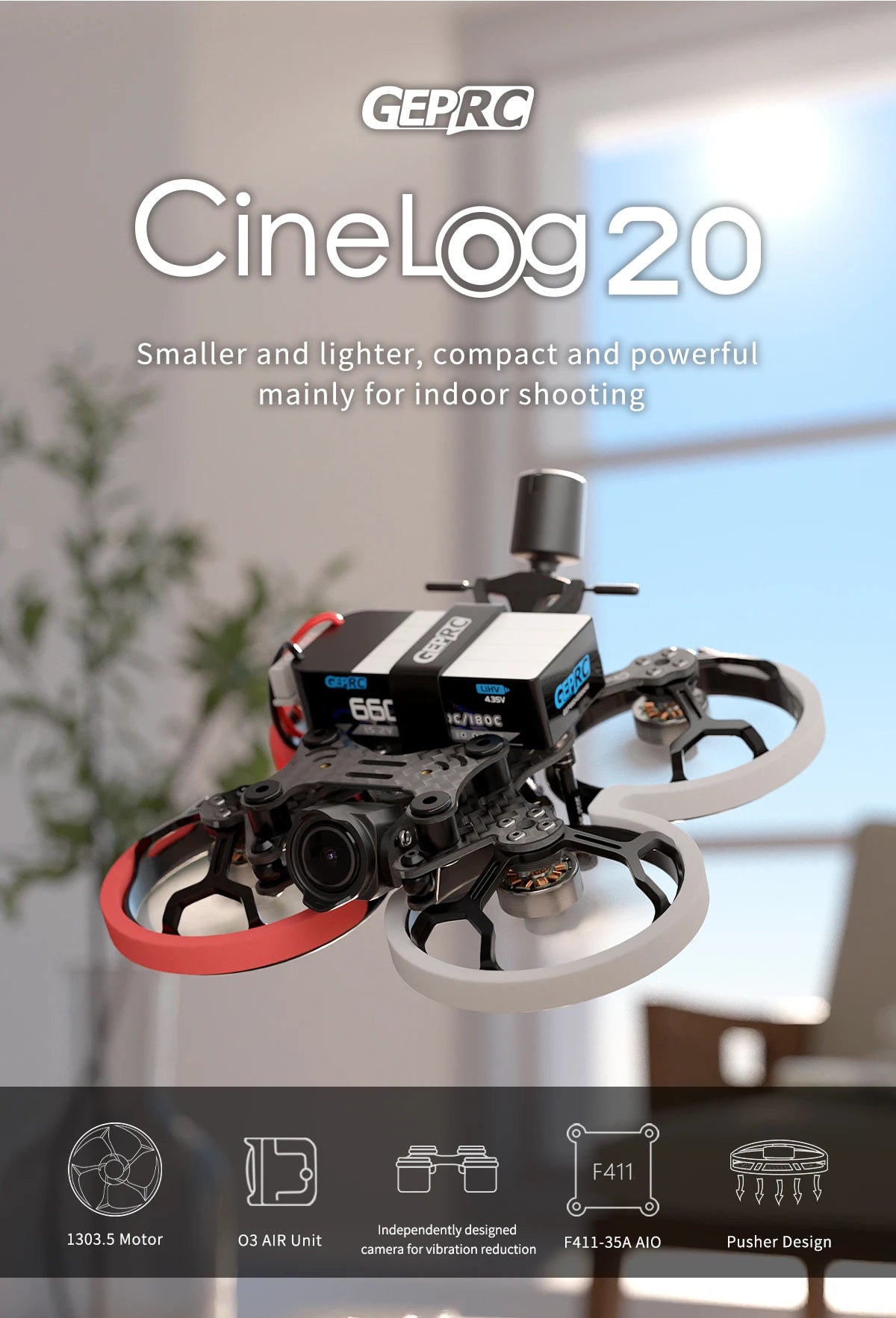 GEPRC Cinelog20 HD - O3 AIR Unit  FPV, GEPRC Cinelog20 HD, GEPRC CineLog20 Smaller and lighter; compact and powerful mainly for indoor shooting