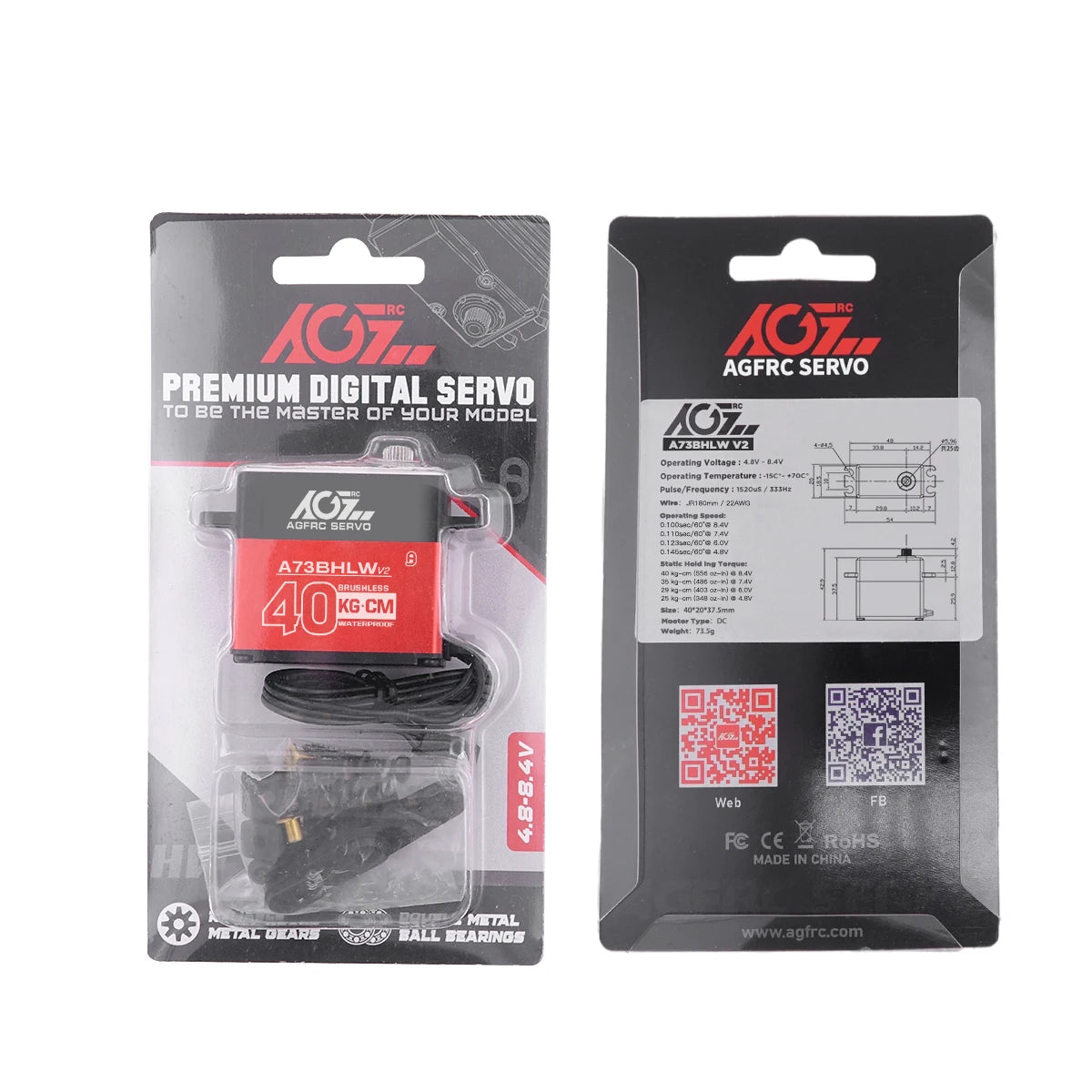 AGFRC A73BHLW V2 Servo, AGFRC SERVO PREMIUM DIGITAL SERVO TO Be THC Master OF