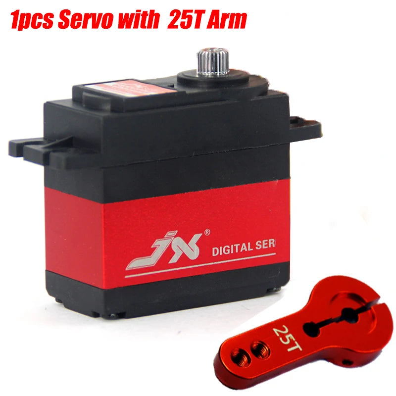 JX 8kg 21kg 20kg 36kg 46kg 60kg 73kg Brushless Digital High Voltage speed Metal Gear Servo with 25T Arm Horn For 1/10 RC car 7 cm (582.02 oz / in) Stall torque (6 V):