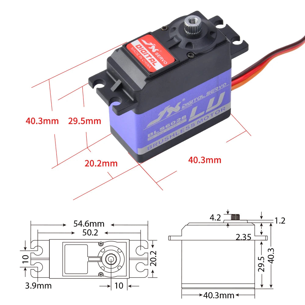 JX Servo, BLS6028 - 6V 28kg Servo SPECIFICATIONS