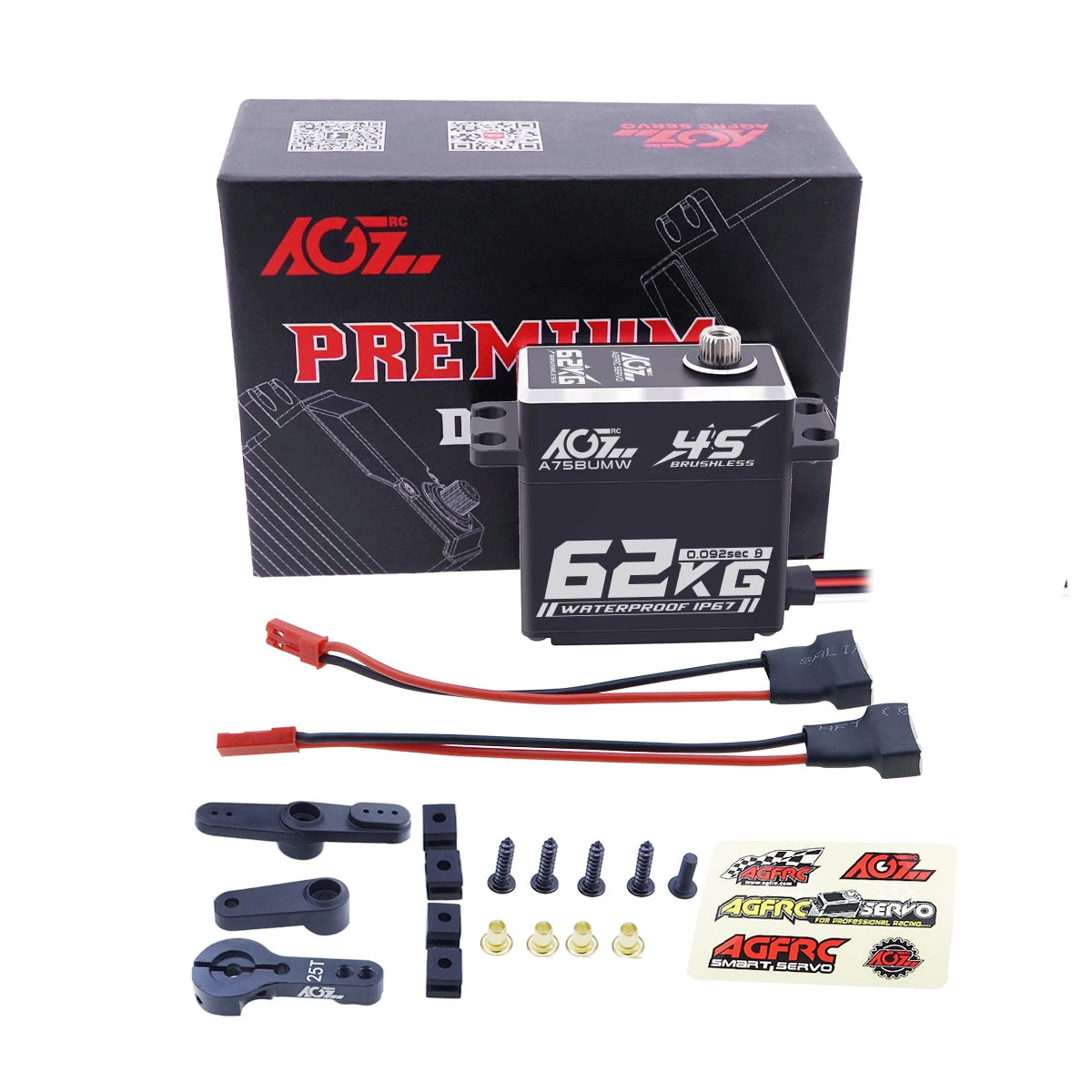 AGFRC A75BUMW - 4S 16.8V 62KG Super Torque HV Programmable Waterproof Brushless RC Servo For 1/8 1/10 RC Car Crawler Buggy Truck 14 AGFRC A75BUMW -