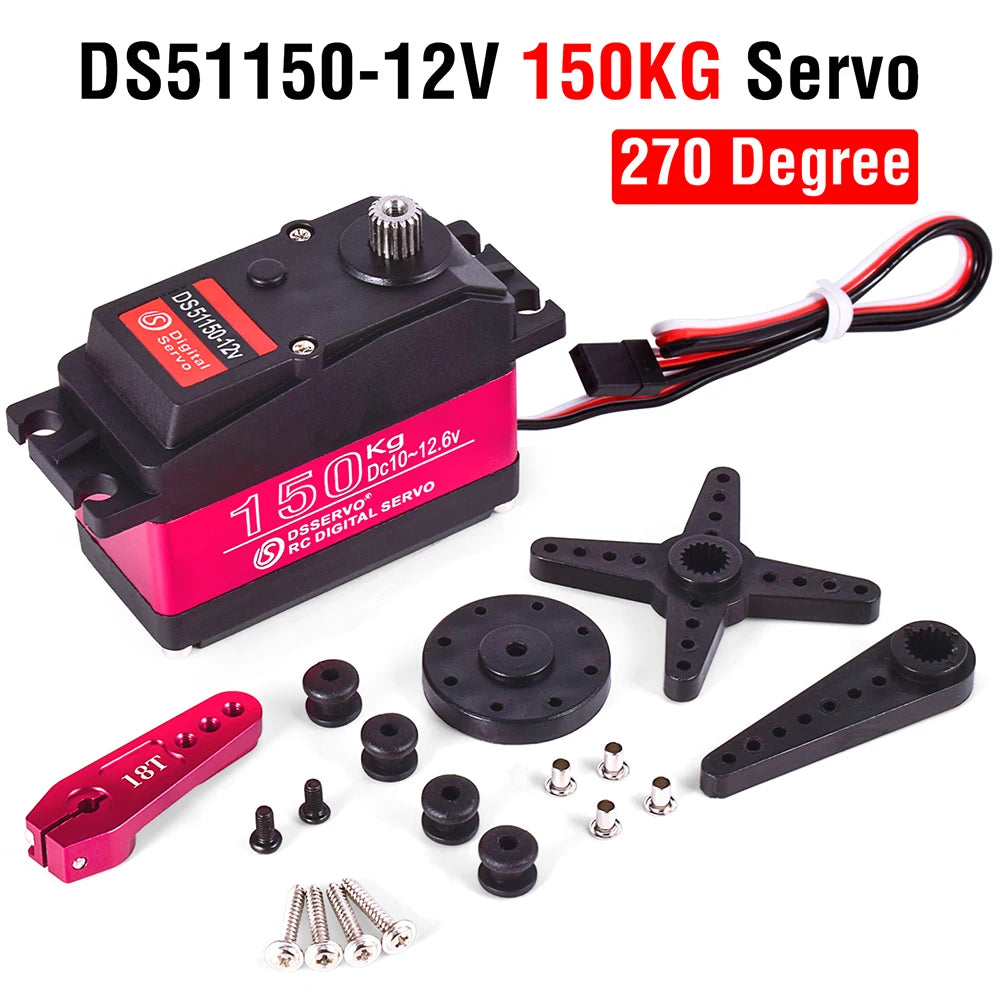 DSServo 8.4V 60Kg 80Kg 150Kg Servo - RC 1/5 Servo Waterproof High Torque Servo Metal Gear Digital Servo For Redcat HPI Baja 5B SS 21 DSServo, @12.6V Package included: 1 x Digital Servo 1x 18T Metal