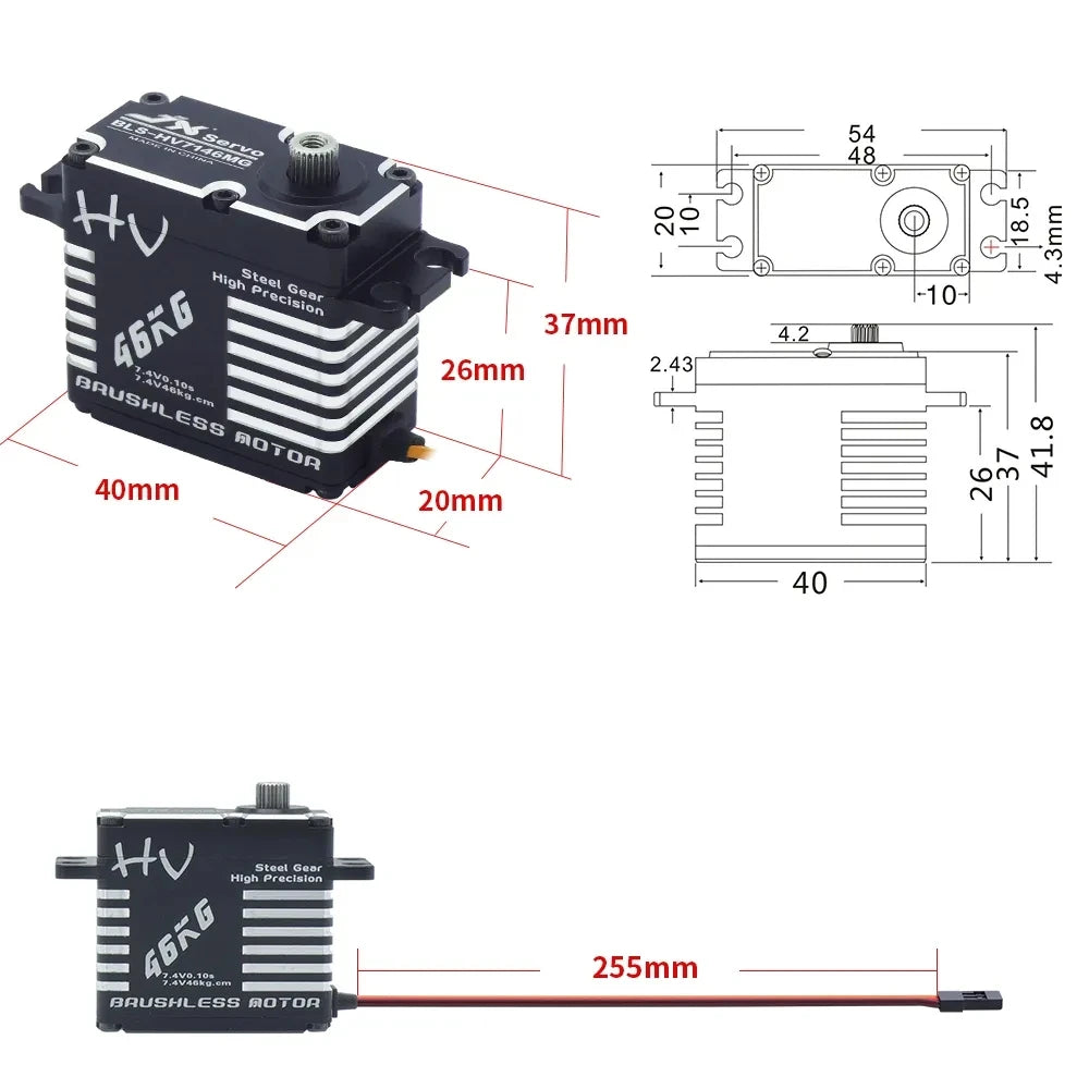 JX Servo, 40mm 20mm 40 #v Stccl Hioh Precision 255mm ba